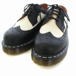 Dr.Martens ブローグ シューズ レースアップ レザー UK6 ブラック ホワイト 3989 BEX