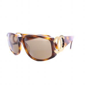 サングラス アイウェア メガネ 眼鏡 ココマーク べっ甲柄 プラスチック 茶 ブラウン 02461 91235