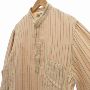 HOLLYWOOD RANCH MARKET グランパシャツ ハーフボタン ストライプ 長袖 3 ベージュ系 /UO