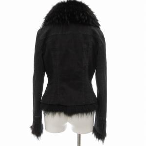 EPOCA デニムジャケット 毛皮 ラクーンファー付き 中綿 ITL40 黒 ブラック KA109-502-09 /UO