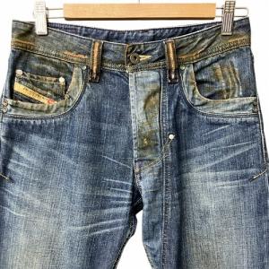 DIESEL デニムパンツ フレア USED加工 汚し加工 青 ブルー 28 AA