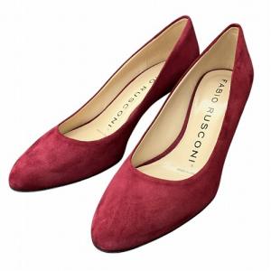 スウェード パンプス ワインレッド バーガンディー 37 23.5cm位