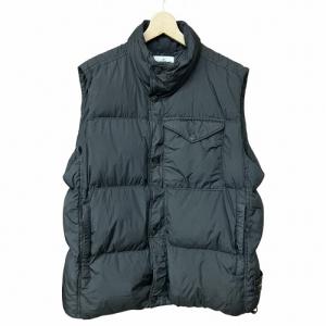 リサイクルナイロン シワ加工 ダウンベスト ブラック XL  8115G0223