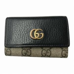 GG マーモント レザー キーケース 黒 ブラック ベージュ 456118 0959 AA