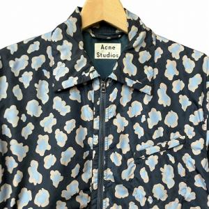 Acne Studios レオパード柄 ナイロン ジャケット 紺 ネイビー 50 MERICK P PSS16 AA