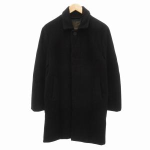 ステンカラーコート ウール ひざ丈 38 黒 ブラック /FF
