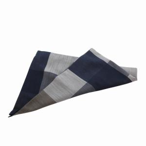 Aquascutum タグ付き ストール マフラー フリンジ ウール シルク混 紺 ネイビー /FF