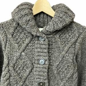 Ray Beams ペルー ケーブル ニット カーディガン ショールカラー 茶 ブラウン Free