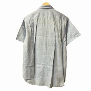 COMME des GARCONS HOMME 11SS チェック切り替え シャツ 半袖 水色 ブルー S HG-B050 AD2010