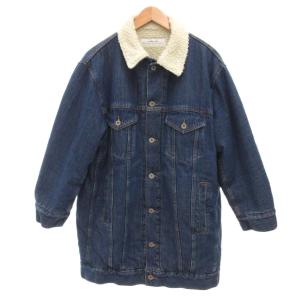デニムジャケット ジージャン ボア ミドル丈 インディゴブルー /JS