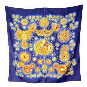 カレ90 太陽王 LE ROY SOLEIL スカーフ シルク ネイビー