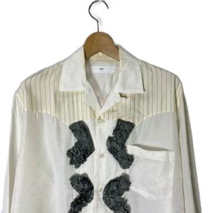 TOGA VIRILIS ビリリース キュプラ ジャガード シャツ 長袖 44 アイボリー TV22-FJ323