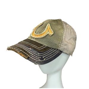 Vintage ヴィンテージ ダメージ加工 キャップ 帽子 ONE SIZE ベージュ カーキ