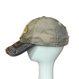 TRUE RELIGION Vintage ヴィンテージ ダメージ加工 キャップ 帽子 ONE SIZE ベージュ カーキ