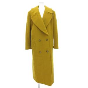 ダブルチェスターコート ロング丈 メルトン US8 黄 イエロー /JS AA