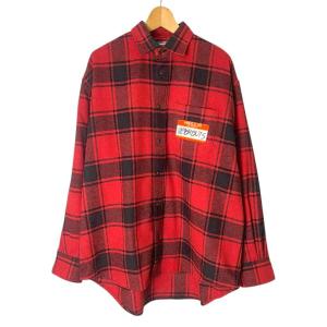 MY NAME IS FLANNEL SHIRT S レッド ブラック