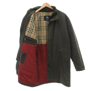 BURBERRY LONDON ミリタリーコート ジャケット 裏地ノバチェック ジップアップ カーキ /JS AA