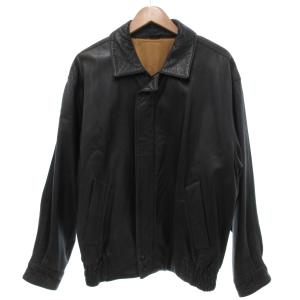 ヴィンテージ レザージャケット 裏地ノバチェック 48 ブラック