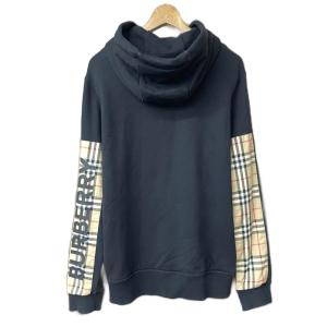 BURBERRY パーカー ノバチェック ジップアップ 8025684 S ブラック