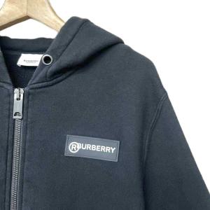 BURBERRY パーカー ノバチェック ジップアップ 8025684 S ブラック