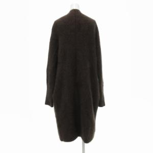 GALLARDAGALANTE カーディガン ラクーンファー 起毛 ロング丈 F 茶 ブラウン /JS
