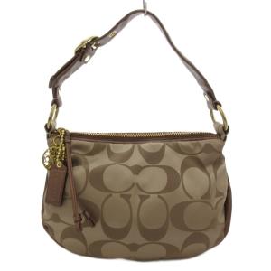 ワンショルダーバッグ シグネチャー ホーボー ロゴ ジャガード 茶 ブラウン 13636 /JS