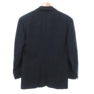 GIANFRANCO FERRE テーラードジャケット ブレザー ツイード チェック カシミヤ混 46 紺 ネイビー /JS