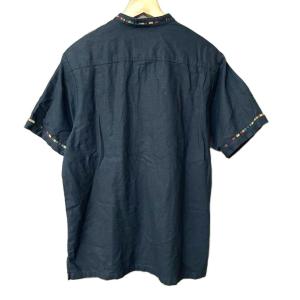 Supreme 18SS ラスタカラーライン バンドカラー シャツ リネン S ブラック