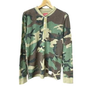 サーマルネック カットソー カモフラ柄 M カーキ