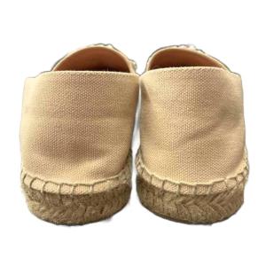 ROCHAS ビジュー エスパドリーユ スリッポン シューズ キャンバス 37 ベージュ系