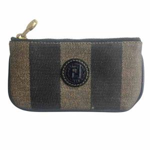 ペカン柄 コインケース 小銭入れ ロゴ 茶 ブラウン AA