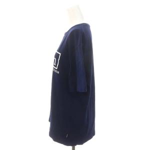 AMERICANA AmrcnプリントTシャツ カットソー ロゴ 半袖 紺 白 ネイビー ホワイト /DF OS PN