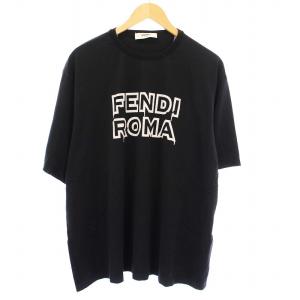 Tシャツ ロゴプリント ユーズド加工 S ブラック FS7934