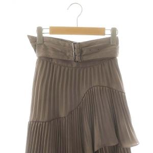 SNIDEL 美品 Sustainaプリントシフォンプリーツティアードスカート ベルト付き SWFS224180 0