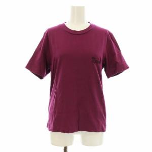 Tシャツ カットソー 半袖 クルーネック ロゴ 刺繍 36 紫 パープル THJE0211X0 UTCZ68