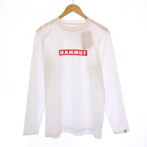 QDロゴプリントロングスリーブTシャツ ロンT 長袖 クルーネック ストレッチ XL 白 ホワイト 1016-01030