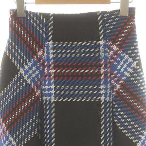 SNIDEL ロービングチェックスカート フレア ミモレ ロング SWFS224008 0 黒 ブラック /AT OS