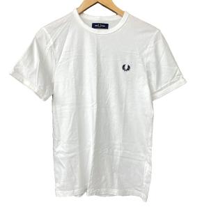 Ringer T-Shirt Tシャツ カットソー ロゴ刺繍 M3519 S 白 ホワイト
