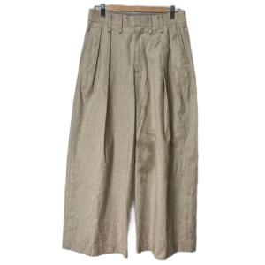 2タック入り 総柄 ワイド スラックス パンツ 1 ベージュ 476115