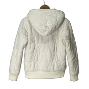 MARY QUANT デイジー柄 キルティングジャケット パーカー フーディー 中綿ジャケット M 白 ホワイト 265-604701-030-3