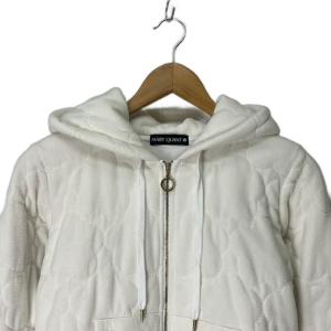 MARY QUANT デイジー柄 キルティングジャケット パーカー フーディー 中綿ジャケット M 白 ホワイト 265-604701-030-3