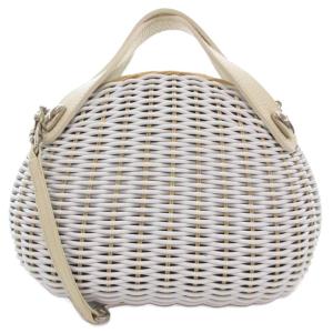 美品 グランマズラタン かごバッグ ショルダー 2WAY 白 ホワイト /AE