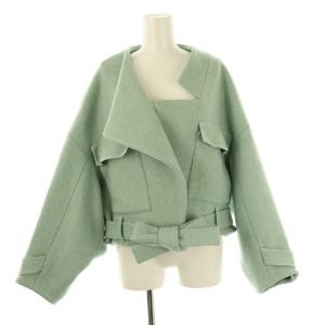TOPメルトンリバー クロップドジャケット 36 スモークグリーン
