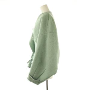 ENFOLD TOPメルトンリバー クロップドジャケット 36 スモークグリーン