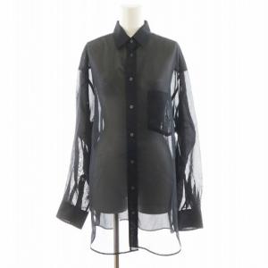 タグ付き 24SS シアーシャツ ブラウス 長袖 シースルー 黒 ブラック 24050586202310