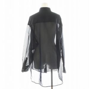 AP STUDIO タグ付き 24SS シアーシャツ ブラウス 長袖 シースルー 黒 ブラック 24050586202310
