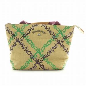 アングロマニア ハンドバッグ ベージュ グリーン