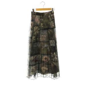 24SS FLOWER PATCHWORK PLEATED SKIRT フラワーパッチワークプリーツスカート