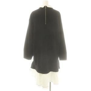 JILL STUART 24AW ボンディングジャージーミニワンピース 4 黒 白 /MI OS