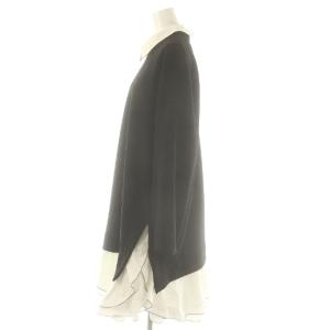 JILL STUART 24AW ボンディングジャージーミニワンピース 4 黒 白 /MI OS